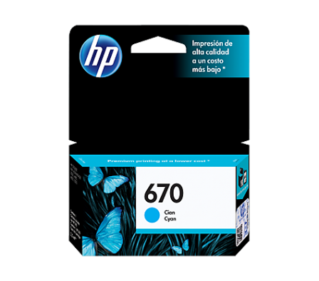 Cartucho HP 670 Cyan