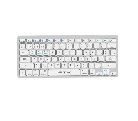 TECLADO FTX BLUETOOTH FTXB1000 ULTRA SLIM ESP/PLATA